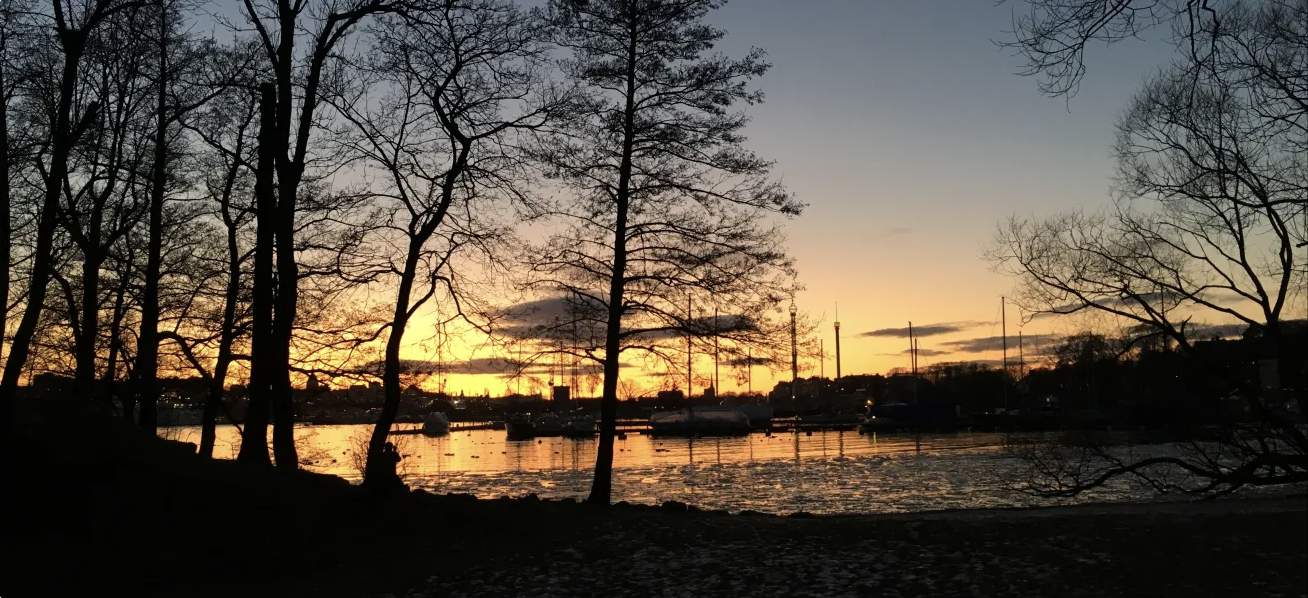 Stockholm during a sunset